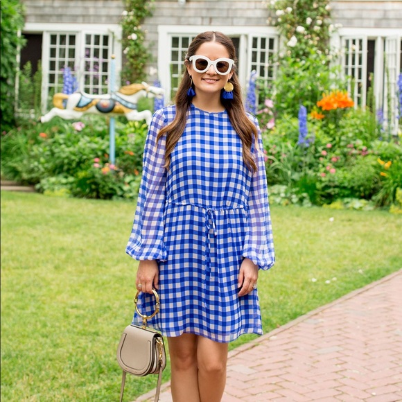 DVF Silk Chiffon Mini Gingham Dress Size 2 NWT - Picture 1 of 9